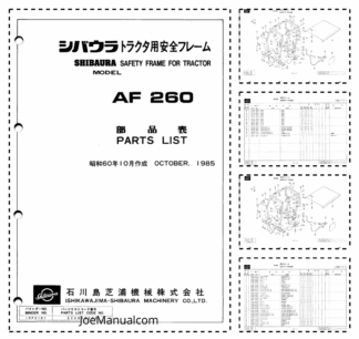 Shibaura Safety frame for tractor model AF260 Parts List Catalog