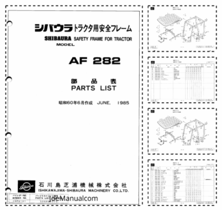 Shibaura Safety frame for tractor model AF282 Parts List Catalog