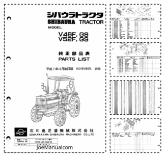 Shibaura V46F V52F GS Tractor Parts List Catalog