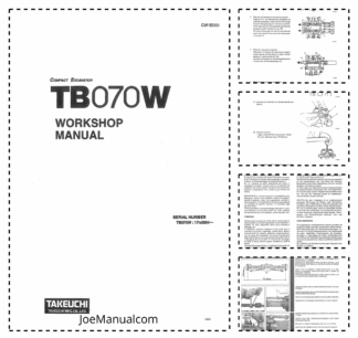 Takeuchi TB070W Compact Excavator Workshop Manual