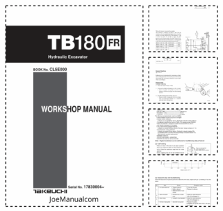 Takeuchi TB180FR Excavator Workshop Manual