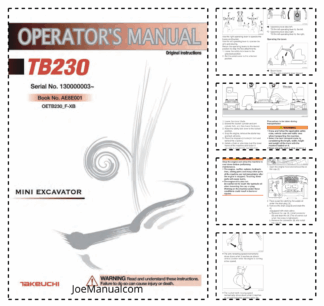 Takeuchi TB230 Mini Excavator Operators Manual