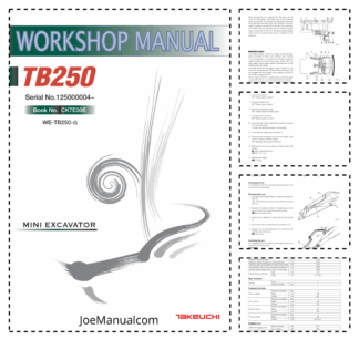 Takeuchi TB250 Excavator Workshop Manual