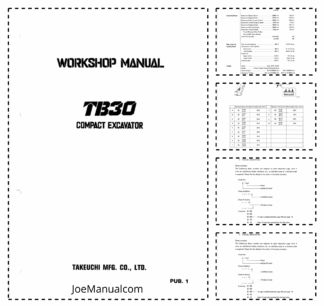 Takeuchi TB300 Excavator Workshop Manual