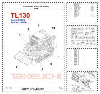 Takeuchi TL130 Track Loader Parts Catalog from SN 21300004-