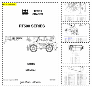 Terex RT555 Crane Parts Catalog