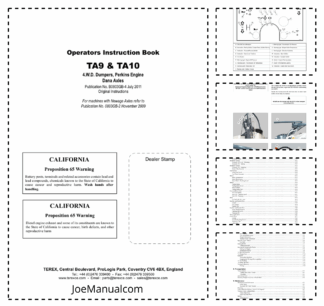 Terex TA9 TA10 4WD Dumpers with Perkins Engine Operators Manual