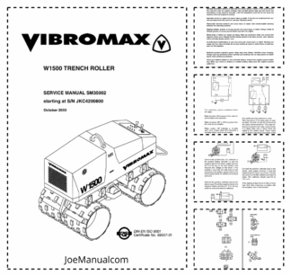 Vibromax W1500 Trench Roller Service Manual Rev 10-2003