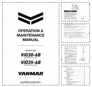 Yanmar VIO35-6B Excavator Operation Manual