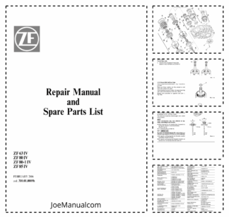ZF 63 IV 80 IV 80 1 IV 85 IV Transmission Repair Manual Parts Catalog