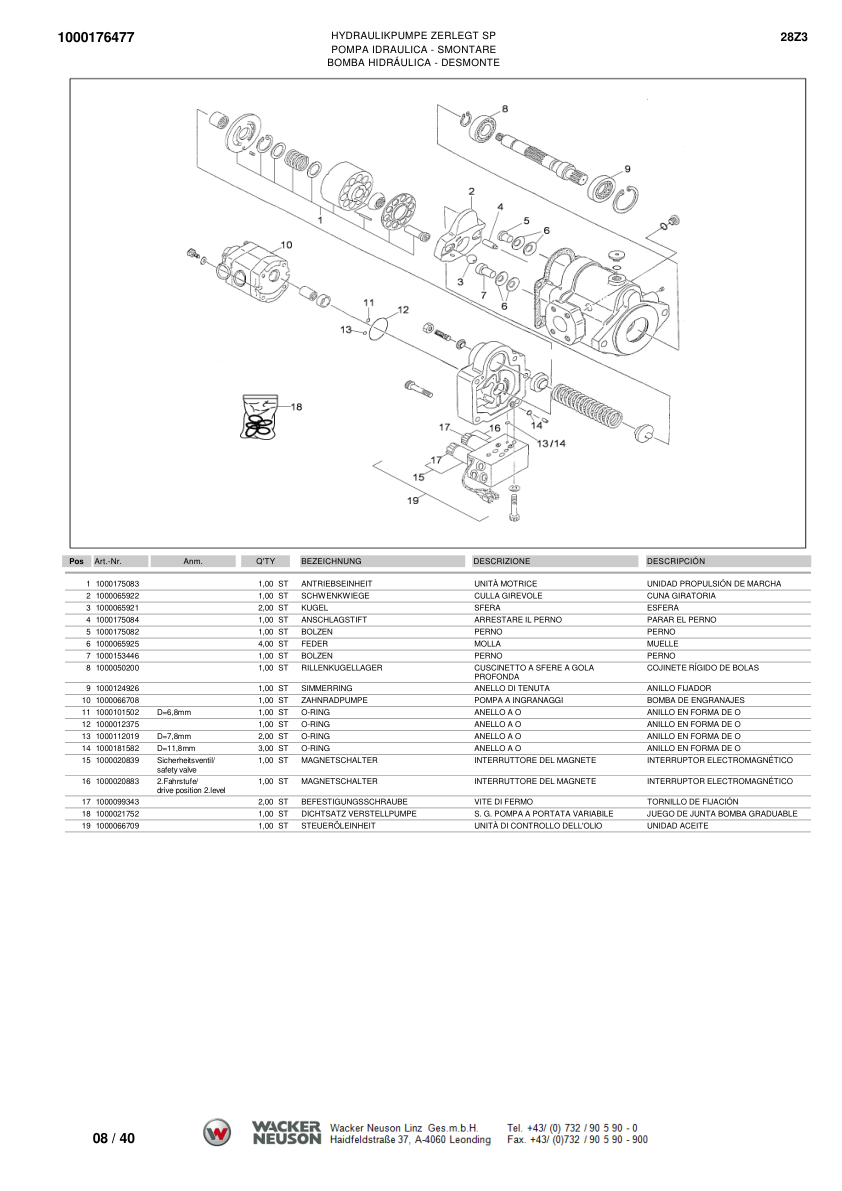 Wacker Neuson 28Z3 Excavator Parts Catalog AG00506 - Image 9