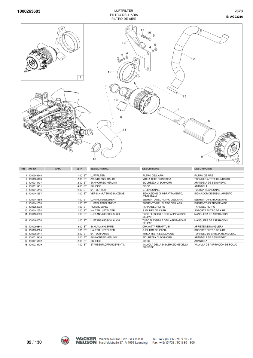 Wacker Neuson 28Z3 Excavator Parts Catalog AG00506 - Image 8