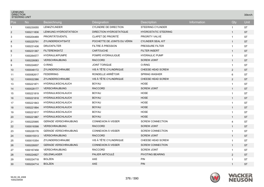 Wacker Neuson WL50 USA Wheel Loader Parts Catalog - Image 11
