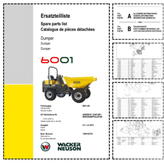 Wacker Neuson 6001 Dumper Parts Catalog SN from AD60001D EA01290 WNCD0606PPAL00160 v5.4