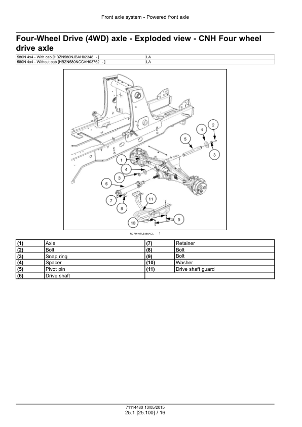 CASE 580N Backhoe Loader Service Manual 71114480 PIN HBZN - Image 8
