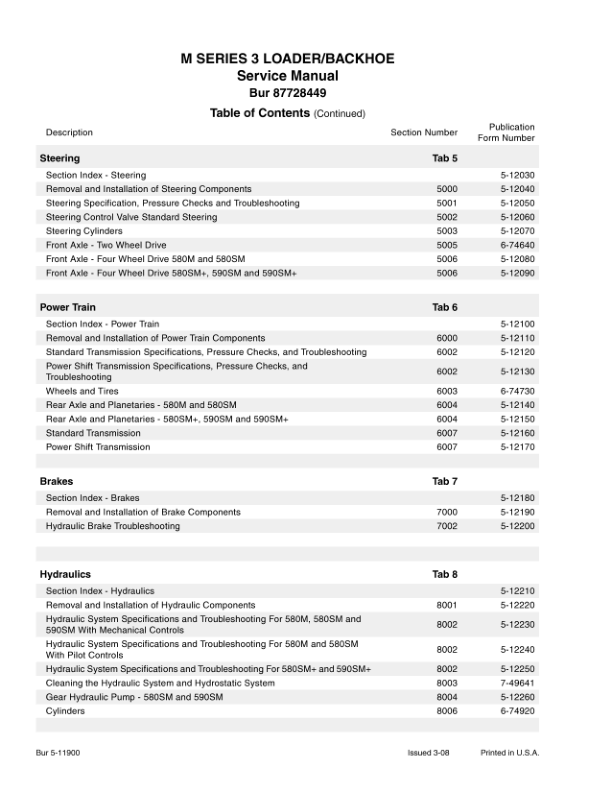 CASE 580M 580 Super M 580 Super M+ 590 Super M 590 Super M+ Series 3 Backhoe Loader Service Manual 87728449NA - Image 5