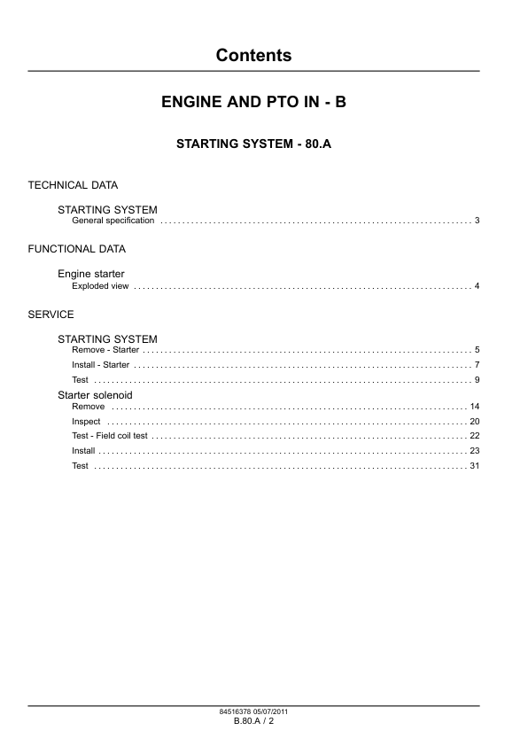CASE 580N 580SN-WT 590SN Backhoe Loader Service Manual 84516378 - Image 5