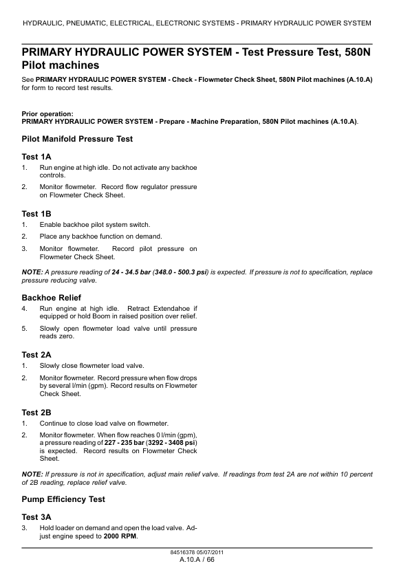 CASE 580N 580SN-WT 590SN Backhoe Loader Service Manual 84516378 - Image 10