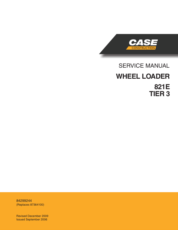 CASE 821E Tier 3 Wheel Loader Service Manual 84299244 - Image 2