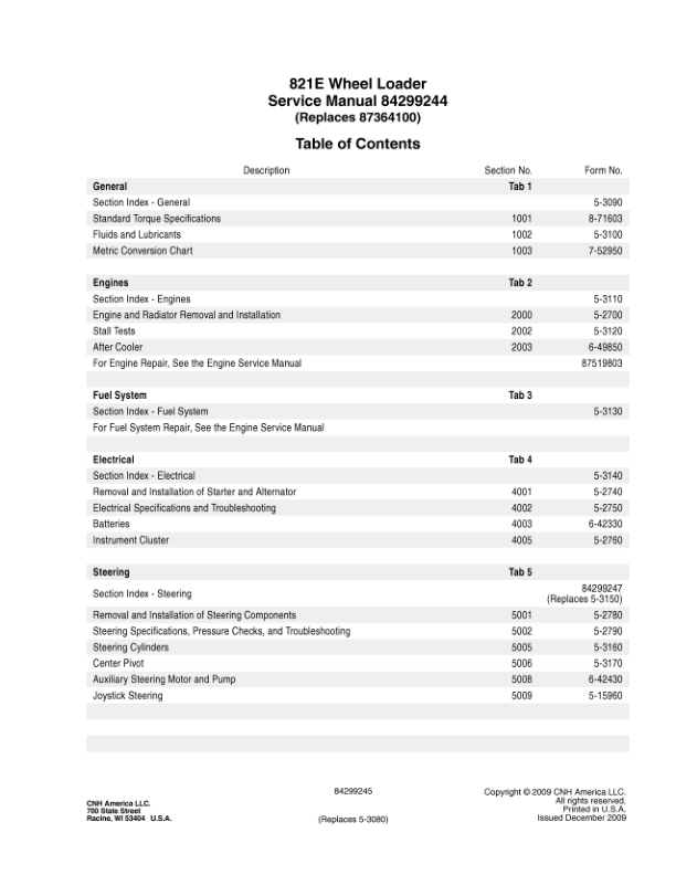 CASE 821E Tier 3 Wheel Loader Service Manual 84299244 - Image 4