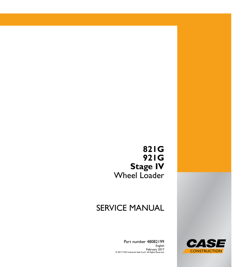CASE 821G 921G Stage IV Wheel Loader Service Manual 48082199 - Image 2