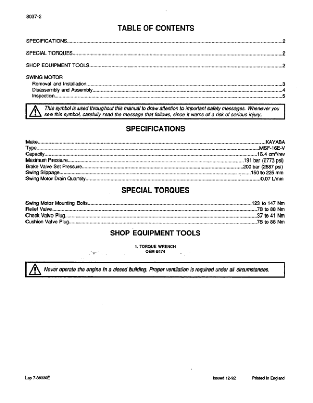 CASE CK36 CK50 Excavators Service Manual 738181GB - Image 5