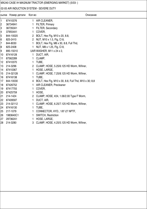 CASE MX240 Magnum Tractor Parts Catalog Printed Book - Image 4