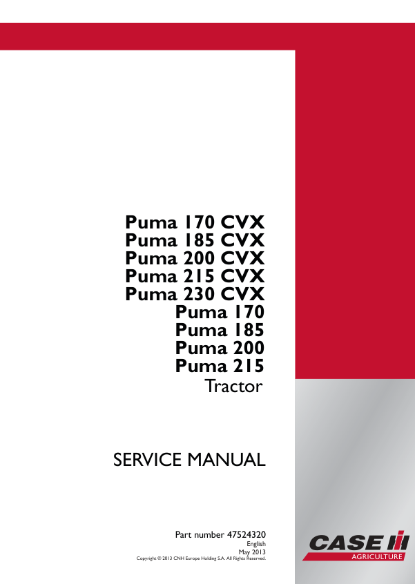 CASE PUMA 170 185 200 215 230 CVX Tractor Service Manual 47524320 - Image 2