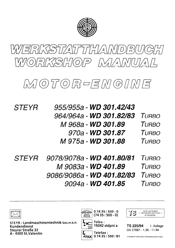 CASE Steyr M9078 M9086 M9094 Tractors Service Manual 7-96101 - Image 7