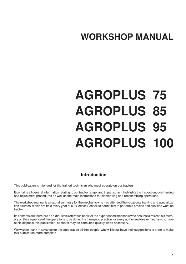 Deutz Fahr Agroplus 75 85 95 100 Workshop Manual - Image 2