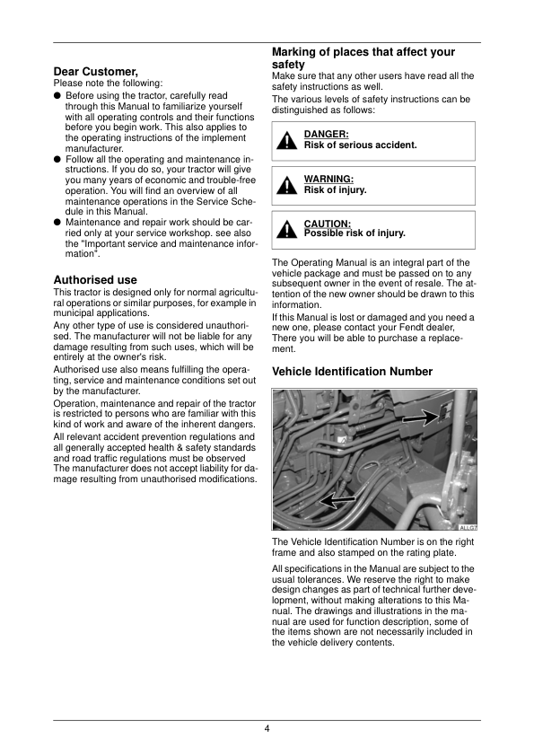 Fendt 900 Vario Tractor Operating Manual - Image 6