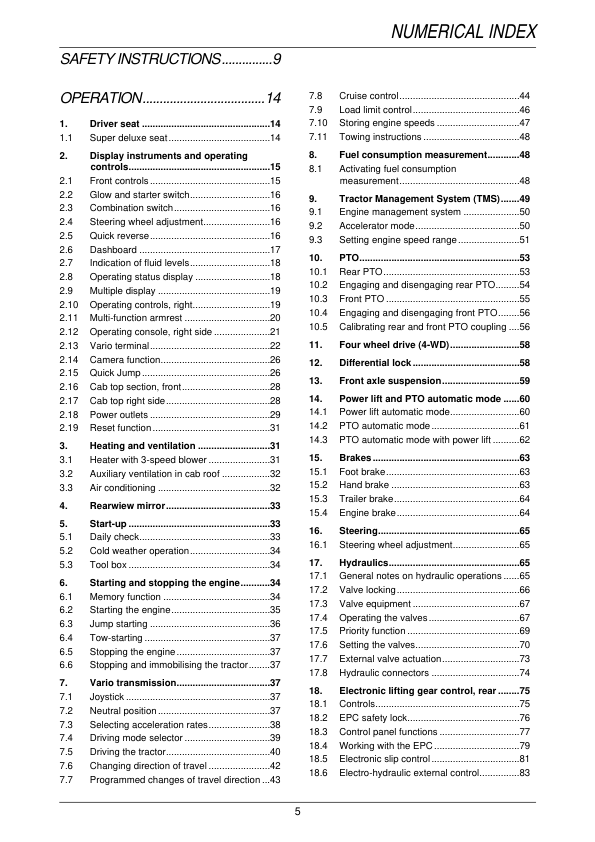 Fendt 900 Vario Tractor Operating Manual - Image 7