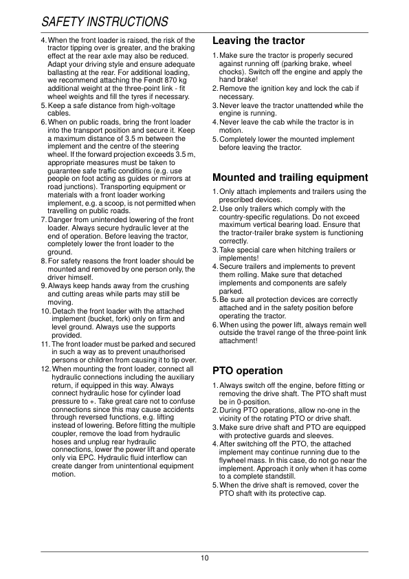 Fendt 900 Vario Tractor Operating Manual - Image 3