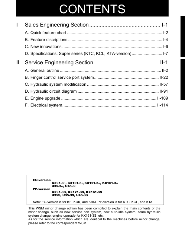 Kubota KX91 3 KX101 3 KX121 3 KX161 3 U35 3 U45 3 Excavator Service Manual - Image 3