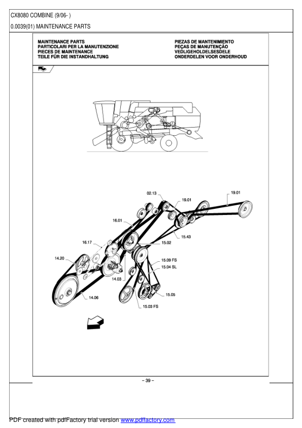 New Holland CX8080 Combine Parts Catalog - Image 3