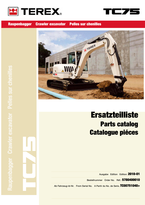 Terex TC75 Excavator Parts Catalog - Image 2