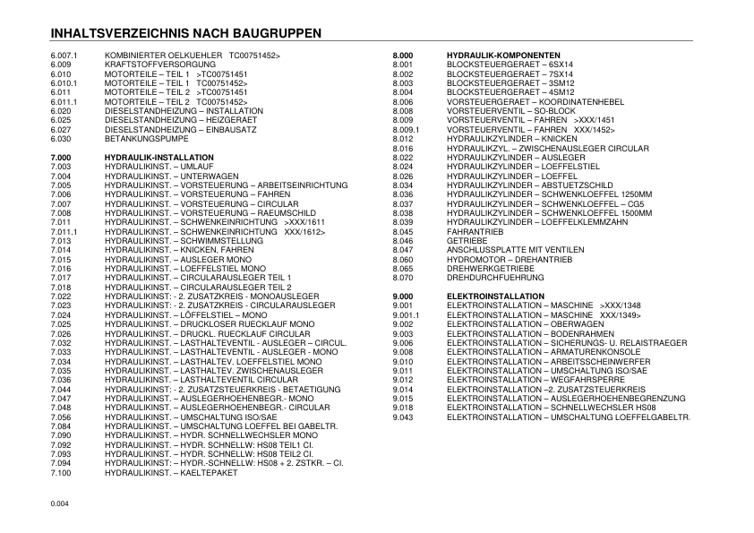 Terex TC75 Excavator Parts Catalog - Image 8