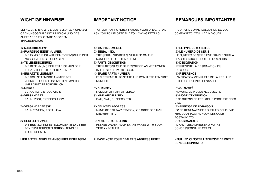 Terex TC75 Excavator Parts Catalog - Image 5