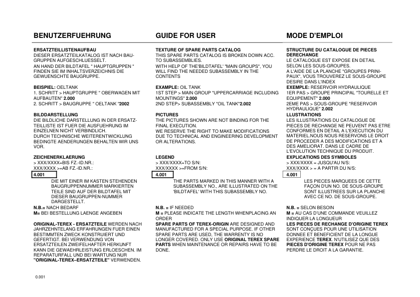Terex TC75 Excavator Parts Catalog - Image 4