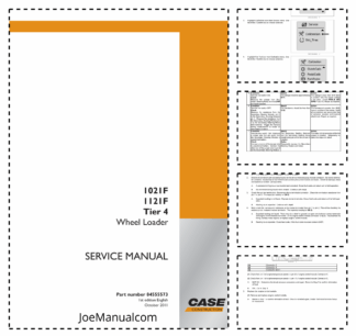 CASE 1021F 1121F Tier 4 Wheel Loader Service Manual 84555573