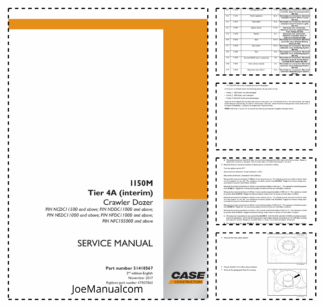 CASE 1150M Tier 4A Crawler Dozer Service Manual PIN NCDC NDDC NEDC NFDC NFC