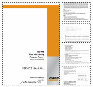 CASE 1150M Tier 4B Crawler Dozer Service Manual PIN NGC105100 and Above