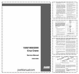 CASE 1500 1800 2000 Cruz Crane Service Manual