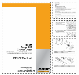 CASE 1650M Stage IIIB Crawler Dozer Service Manual PIN NCDC NDDC NEDC NFDC