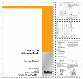 CASE 327B 330B Articulated Trucks Truck Service Manual 84187913
