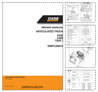 CASE 335B 340B Tier 3 Articulated Truck Repair Manual