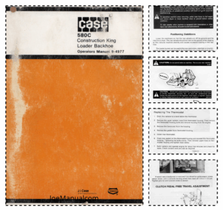 CASE 580C Construction King Backhoe Loader Operators Manual