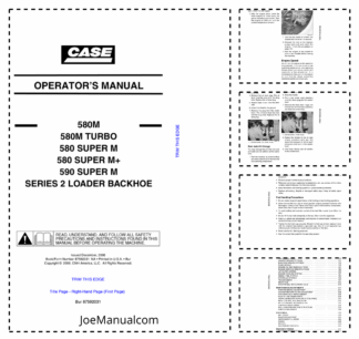 CASE 580M 580M Turbo 580 Super M Super M+ 590 Super M Series 2  Tier 2 Backhoe Loader Operators Manual