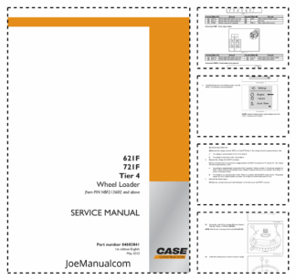 CASE 621F 721F Tier 4 Wheel Loader Service Manual PIN NBF213602 and Above