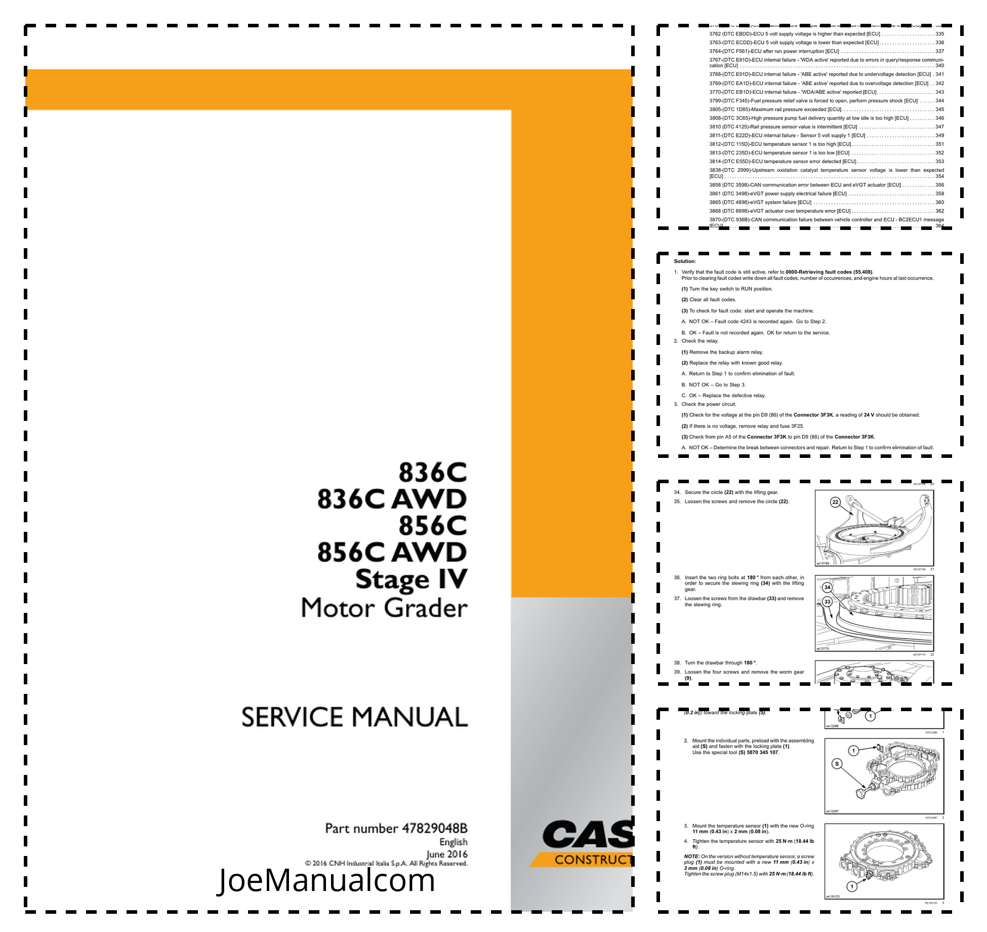 CASE 836C 856C AWD Stage IV Motor Grader Service Manual